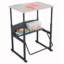 A pendulum footrest allows students to redirect excess energy and continue to move, even as they sit, providing ergonomic support, increasing comfort, and promoting. Safco Products Alphabetter Stand Up Desk With Bookbox W Thermoplastic Mdf Top 28 W X 20 D 1202be Open Front School Desks Worthington Direct