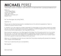 Capable of giving informative, entertaining commentary about a given subject. Tour Manager Cover Letter Sample Cover Letter Templates Examples