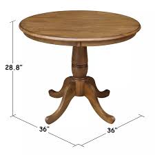 Easily accommodates up to 4 people. Buy 36 Round Top Pedestal Dining Table Brown International Concepts Online In France 53748161