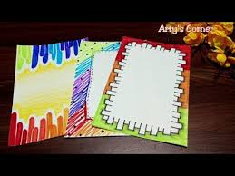 Colourful Borders For Project Easy Border Design For School Project How To Decorate Front Page Page Borders Design Colorful Borders Design Colorful Borders