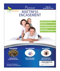 The mattress cover is made of a soft fabric that is completely waterproof. Mattress Protector Zippered Encasement Four Seasons Essentials