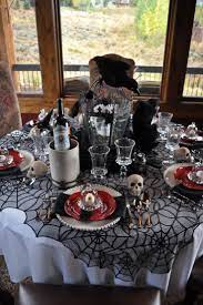 Skulls And Other Creepy Creatures Halloween Table Decorations Halloween Tablescape Halloween Party Dinner