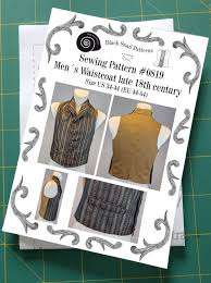 Aufforderung zur abgabe eines angebotes angebot für: Georgian Mens Waistcoat Late 18th Century Sewing Pattern 0819 Size Us 34 56 Eu 44 66 Printed Pattern