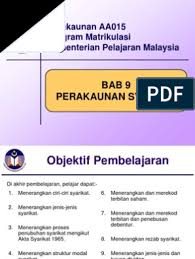 Dua jenis syarikat yang boleh diperbadankan di bawah akta syarikat 1965 (ca 65) ialah Bab9 Syarikat Kpm