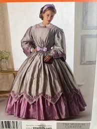 Historic Civil War Dress Costume, Simplicity 2960, Sewing Pattern, Deborah  Woodbridge Designer, Hoop Skirt Dress, Bodice Top, Long Sleeves