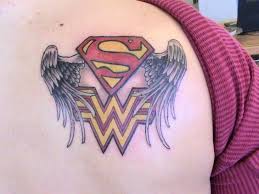 Baby tattoos mini tattoos body art tattoos woman tattoos tatoos gal gadot dc universe justice league super hero tattoos. Hell Yeah Superman N Wonder Woman Superman With Angel Wings Logo Wonder Woman Logo