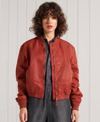 This current version has been kept as close as possible to the classic military specifications. Womens Ma1 Bomber Jacket In Rust Superdry