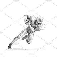 American Football Illustration Set Football Illustration Football Drawing Drawings