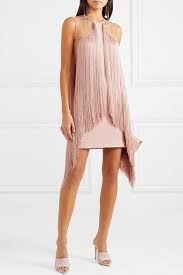 Stella Mccartney Tulle Paneled Fringed Stretch Cady Mini Dress Net A Porter Com Mini Dress Dresses Beautiful Outfits