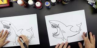 How to draw a shark and how to draw megalodon! How To Draw A Shark Art For Kids Hub