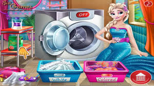 Frozen Games Elsa Laudry Day Washing And Dress Up Game For Disney Princesses Frozen Games Frozen Games For Kids Disney Princess Games