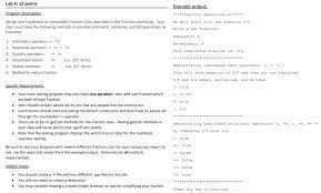 Solved C++ Lab 4: Fraction Class Program Description: Design | Chegg.com