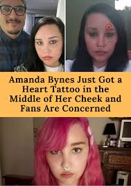 Amanda Bynes Just Got A Heart Tattoo In The Middle Of Her Cheek And Fans Are Concerned In 2020 Amanda Bynes Skin Makeup Weird Facts