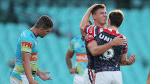 Titanic battle on the gold coast. Nrl 2020 Sydney Roosters V Gold Coast Titans Joey Manu Try Saving Tackles Videos Highlights Nrl Round 12