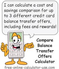 compare credit card balance transfer calculator