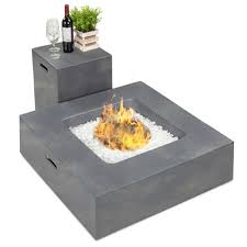 This tank cover includes a tank. Best Choice Products 35x35in 40 000 Btu Outdoor Square Propane Fire Pit Table W Side Table Tank Storage Cover Target