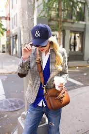 Blazer Denim Cardigan Top Bag Gucci Hat Gap Old Similar Lips Stila Beso Shoes Old Similar Here And He Casual Chic Outfit Checks Fashion Fashion
