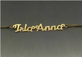 Elegante Collar Irla Anna Cadena Auténtico Dorado Nombre con