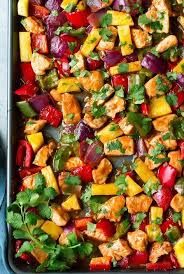 Chicken Veggies And Pineapple Are Coated With A Sweet And Sour Sauce All Tossed Together An Sheet Pan Dinners Recipes Sheet Pan Meals Chicken Hawaiian Chicken