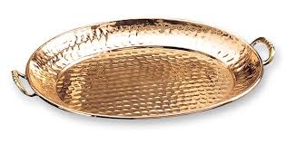 20'' w x 20'' l x 2.25'' h. Old Dutch International 252 Oval Decor Hammered Copper Tray With Cast Brass Handles 15 X 11 Lionsdeal