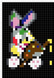 Lapin Artiste Pixel Art Fond Noir Pixel Art Art Palette Peinture