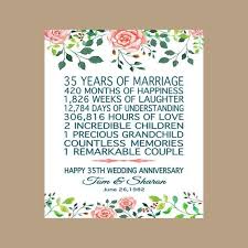 Lots of ideas for a 35th anniversary gift for your parents in coral from the traditional list and jade from the modern anniversary list. 35th Anniversary Print Coral Anniversary 35th Anniversary Etsy In 2021 35th Anniversary Gifts 35th Wedding Anniversary Anniversary Frame