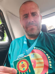 Indian Queens half marathon with great company. A bit soggy but actually  enjoyed it ☺️ went to a bike shop after, the strange ones with no engines  and met a Labrador ☺️