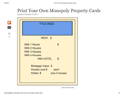 Making your own monopoly board is easy! Print Your Own Monopoly Property Cards Document Pages 1 5 Flip Pdf Download Fliphtml5