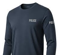Navy Blue Police Men's Shirt - Long Sleeve (Gray)