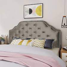 By south shore (3) leah southern oak queen classic wood headboard. Silas Glam Velvet Full Queen Headboard By Christopher Knight Ebay