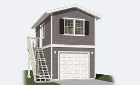 The garage plan shop is your best online source for garage plans, garage apartment plans, rv garage detached garage plans with living quarters. 1 Car 2 Story Garage Apartment Plan 588 1 12 3 X 24 Stair
