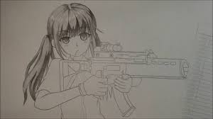 Anime girls with guns 18+. Drawing Anime Girl With Gun Youtube