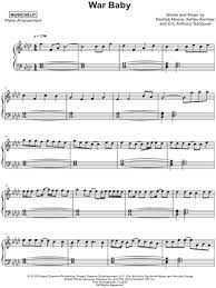 Musichelp War Baby Sheet Music Piano Solo In F Minor Download Print Sku Mn0206593