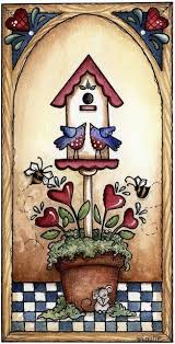Country Birdhouse Art Via Romi Country Paintings Country Art Folk Art Painting