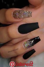 Beautiful Black And Red Nail Ideas The Most Beautiful Black Winter Nails Ideas Here Are Some Cute Winter Nail Designs Between B In 2020 Black Nails With Glitter Gold Glitter Nails Silver Glitter Nails