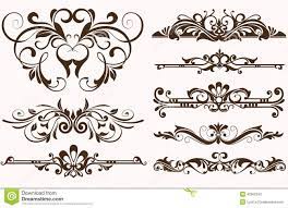 Vintage Ornaments Borders Design Art Nouveau Pattern Borders Design Alphabet Illustration
