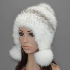 H922 Eaflap Hat With Natural Mink Fox Raccoon Fur Autumn Winter Warm Ear Protector Cap Knitted Women Mink Beanie Hats For Women Hats Winter Hats