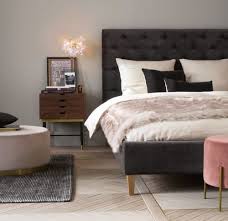 Lit Capitonne Avec Sommier A Lattes 160x200 En Velours Gris Chesterfield Maisons Du Monde