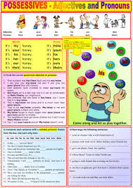 possessives adjectives and pronouns interactive worksheet