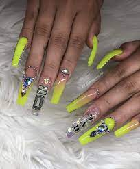 Follow Amalmiller For More 21st Birthday Nails Birthday Nails Bling Acrylic Nails