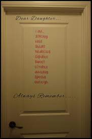 When it comes to enhancing the entryway of a teen's bedroom, ribbons can add a lot of pizzazz and character. Dear Daughter Always Remember A Sparkle Of Genius Funny Bedroom Bedroom Doors Bedroom Door Signs