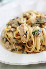 Pates Au Poulet Sauce Cremeuse Aux Champignons Recette Pates Au Poulet Plats Rapide Recettes De Cuisine