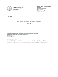 The Role Of The Plural System In Romance Zurich Open Repository And Archive Grammatical Gender Grammatical Number Pegar/colpejar/colpir 'beat/hit', picar 'sting', mossegar 'bite' • distance: