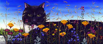 Painting with diamonds has literally saved lived with its stress relieving & mental health benefits. Cat In Flower Field Painting By Carol Wilson