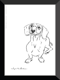 Black And White Dachshund Drawing Pin By Pat Was Here On Designs Stencils Templates Ideas Dachshund Print Dog Wall Art Simple Line Drawings