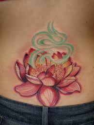 You opt for a flower vine tattoo design on your back then you can make it unique and attractive by starting it from deep down. Japanese Lotus Flower Tattoo Design For Lower Back
