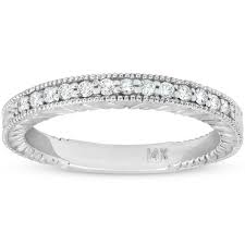 Our latest white gold wedding rings collection features a number of different wedding bands for men. Pompeii3 1 5ct Diamond Vintage Womens Wedding Ring Stackable 14k White Gold Band Size 5 Target