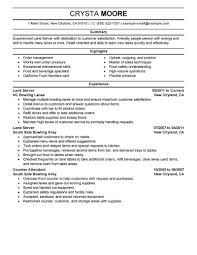 Best Lane Server Resume Example Livecareer