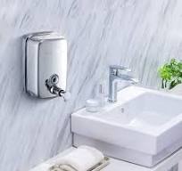 Interhasa 27 oz 800ml Wall-Mounted Stainless Steel Sliver Commercial Soap &  Lotion Dispenser