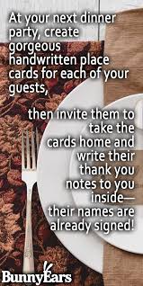 When someone thinks enough of you to invite you to a dinner party, you should send a thank you note as soon as possible afterward to show that you consider it an honor to have been a guest in the person's home. Great Idea For Dinner Parties Thankyou Note Dinner Party Lifetip Handwritten Place Cards Life Hacks Dinner Party